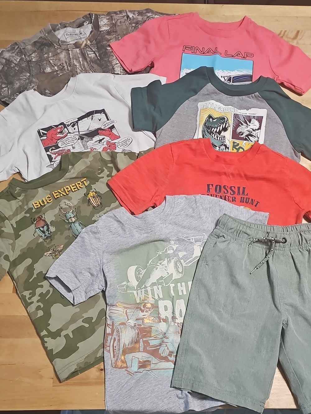 Boys Size 6 6/7 Clothing Bundle 8 Pieces Shirts Shorts